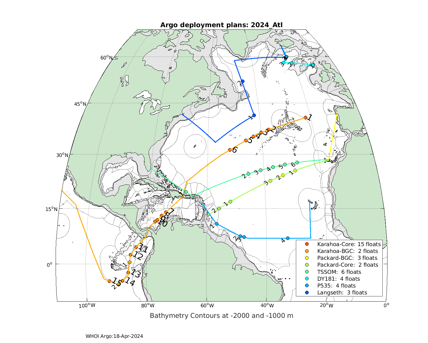 Current WHOI Planned Deployment Map